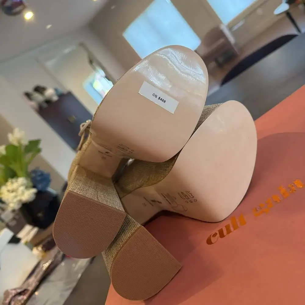 Cult Gaia Angelou Mary Jane Platform Pump natural color Nude brand new size 5 - Picture 8 of 12